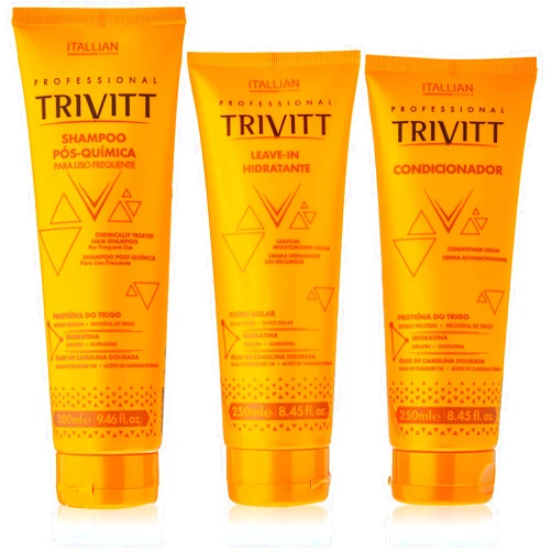 Itallian Hairtech 3 Piece Hair Care Kit with Shampoo 280ml, Conditioner 250ml and Leave-In Moisturizing Cream 250ml for Colored and Chemically Treated Hair with Natural Oils - Professional Trivitt by Itallian Hairtech