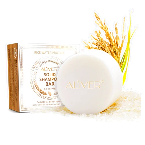 IDUCEN Rice Water Shampoo Bar for Hair Growth, 3.2oz Vegan & All Natural Hair Growth Shampoo Bar, For Hair Growth and Moisturizing,for Dry Damaged Hair,pH Balanced, For all hair types, Easy for Travel