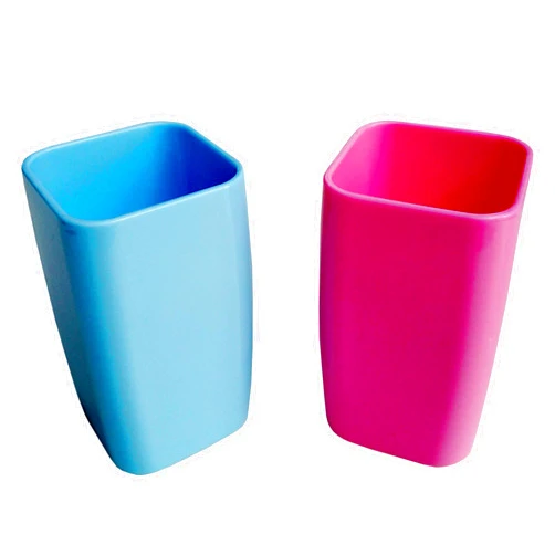 SiYu SY6008 Bathroom Tumbler Cup Unbreakable Dental Rinsing Cup,Toothbrush Organizer, 2 Pack (Red and Blue)