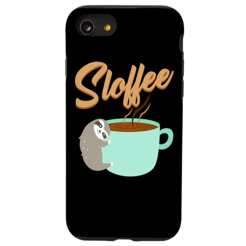 Funny Coffee Lovers Outfit iPhone SE (2020) / 7 / 8 Sloffee - Sloth Coffee - Morning Routine - Caffeine Lover Case