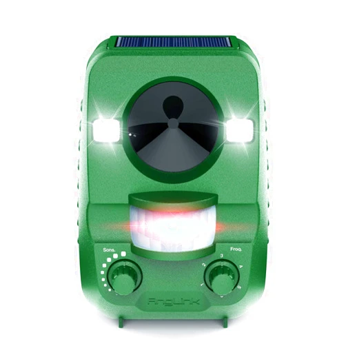 Anglink Ultrasonic Cat Dog Repeller, Solar Power Animal Repellent with Dual Flash Light,Effective for Dogs, Cats, Raccoons, Skunks, Squirrels and More