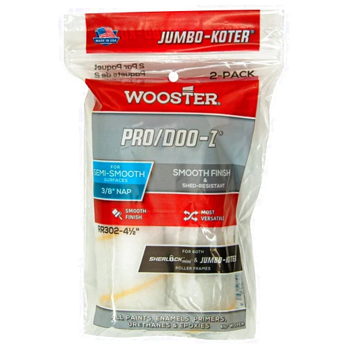 Wooster Brush RR302-4 1/2 RR302-4-1/2 Jumbo-Koter Pro/Doo-Z Roller 3/8-Inch Nap, 2-Pack, 4-1/2-Inch, 4.5 Inch