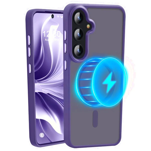 Zhuoopinn N52 Magnetic Case for Samsung Galaxy S23 Plus Case Slim Drop-Proof [MIL-Grade Drop Protection & Fit for MagSafe] Translucent PC Back TPU Bumper Thin Shockproof Phone Case S23 Plus-Purple