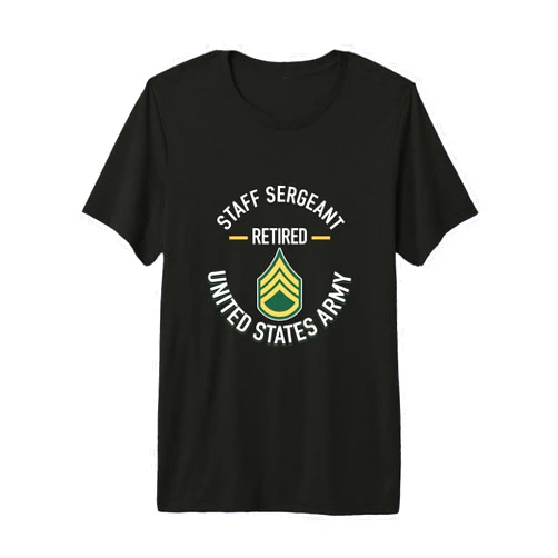 J.Bergsonn U.S. Military Army SSG Retirement Staff Sergeant SSG Retired Army Military Retirement Gifts Premium Tri-blend T-Shirt