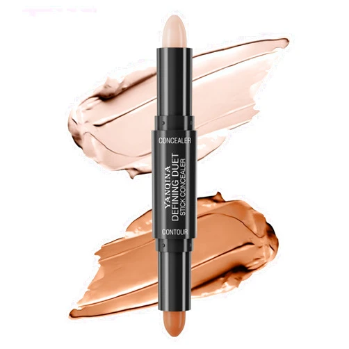 Haetair 2-in-1 Contour & Highlighter Stick Duo - Waterproof, Long-Lasting, Creamy Blendable Formula - Dual-Ended Sculpting Sticks for Flawless Face & Body Highlighting (Coffee)