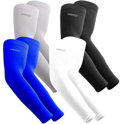 YQXCC 4 Pairs Arm Sleeves for Men Women, UPF 50 Cooling UV Sun Protection Sports Compression Sleeves