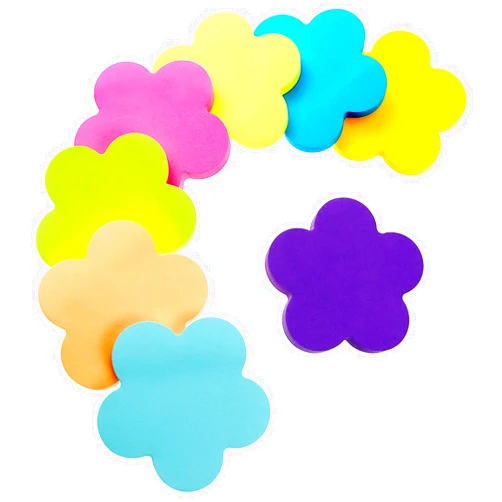 Dogmoon Sticky Notes, 560 Sheets 3 × 3 Inches Plum Bossom Shape Self Sticky Notes Pad, Colour Sticky Notes, Bright Colors Self-Stick Pads for Home Office Notebook(8 Color)