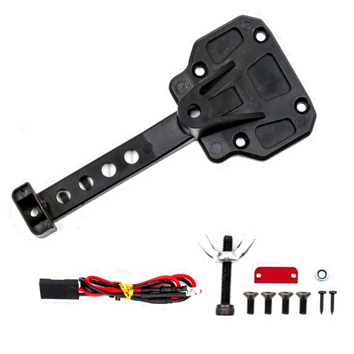 BUZHI Metal Spare Tire Rack Spare Tire Bracket Wheel with LED Light Replacement for Axial SCX10 III Wranler 1/10 Crawler Car Parts, Black