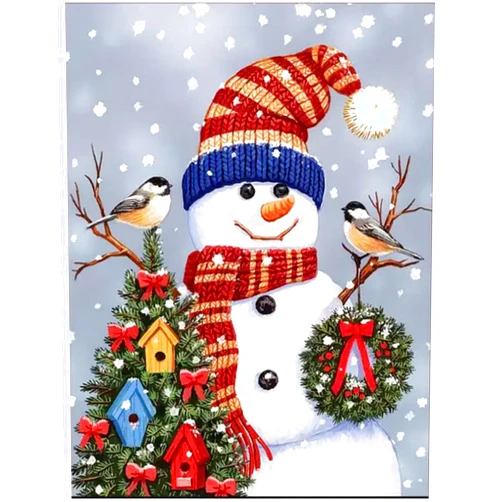 KTHOFCY 5D DIY Christmas Diamond Painting Kits for Adults Kids, Snowman Full Drill Embroidery Cross Stitch Crystal Rhinestone Paintings Pictures Arts Wall Decor Painting Dots Kits 15.7X11.8 in