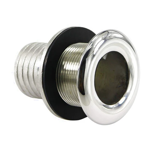 keehui 316 Stainless Steel Durable Combo Stainless Steel Thru-Hull Fitting w/Nut with Custom Gasket Boat Plumbing Fittings for Boats, Yachts, Marine