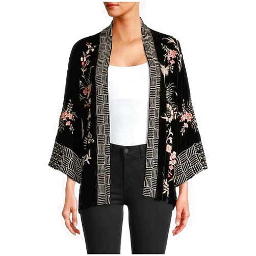 Johnny Was Women's Valentina Velvet Cropped Kimono