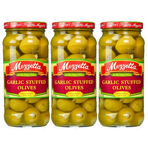MEZZETTA OLIVE STFD GARLIC, Pack of 6