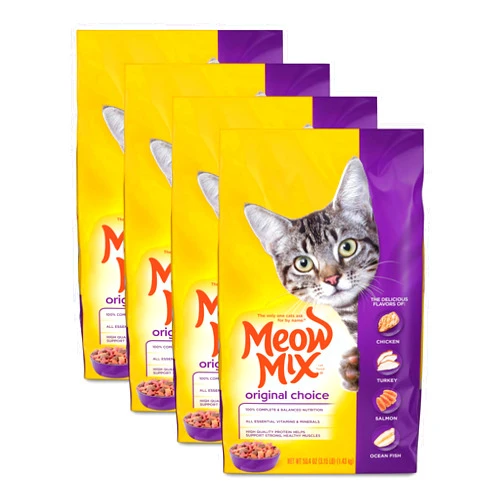 Meow Mix Original Choice Dry Cat Food, 3.15 Pound (Pack of 4), Complete & Balanced Nutrition