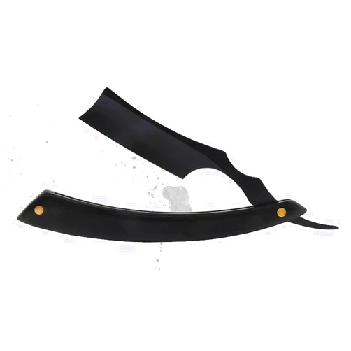 Ralsko Straight Razor Kit - Straight Edge Razor Natural Wood Scale – Sharp, High Hardness Carbon Steel Cutthroat Straight Edge Blade, Vintage Wood Handle, Barber Razor,Black