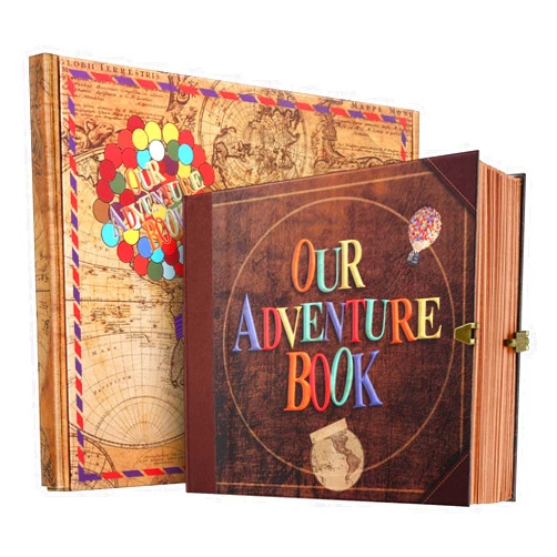 Pulaisen Our Adventure Book Scrapbook Photo Album, Retro Style Embossed Cover, Travel Diary Journal