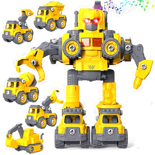 Wajetor 5-in-1 Build The Autobots Robot Toys , Building Deformed, Suitable for 3-9-year-old Children’s Toys Cars, Suitable as for Children