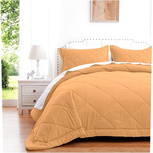 Velosso 5 Piece Luxury Diamond Pattern Comforter Set Premium Super Soft 600 GSM, 1200 Thread Count | 100% Egyptian Cotton - Full/Queen Size, Sand Color