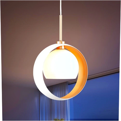 ONESMING Mid Century Pendant Light, Modern Mini Kitchen Island White and Gold Hanging Pendant Lights, Glass Globe Lighting Fixture Chandelier for Dining Room, Hallway, Foyer