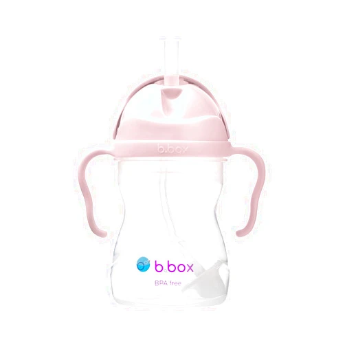 b.box Sippy Cup with Weighted Straw. Drink from any Angle, Leak Proof, Spill Proof, Easy Grip. BPA Free, Dishwasher Safe. For Babies 6m+ to Toddlers (Blush, 8oz)