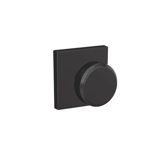 SCHLAGE Custom FC21 BWE 622 COL Bowery Knob with Collins Trim Hall-Closet and Bed-Bath Lock, Matte Black