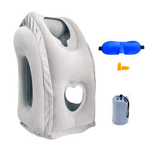 SmartDer Inflatable Travel Pillow, Airplane Pillow with Patented Valve Design, Travel Accessories with Neck and Head Support, Travel Pillows for Long Haul Flights, Cars, Buses, Trains, Office Napping
