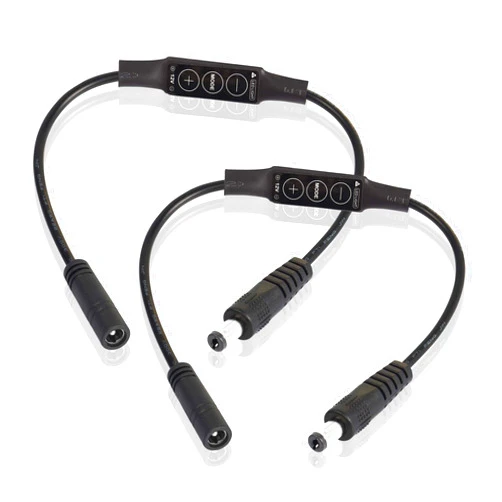 PNGKNYOCN DC 12V LED Strip Lights Dimmer DC 5.5 * 2.1mm Male to Female Mini Single Color LED Dimming Controller(2-Pack)