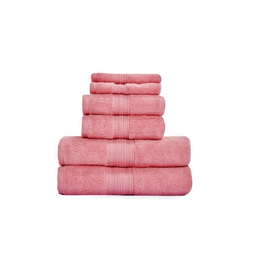 Generic Starleads Luxurious 100% Hygro Cotton 6 Piece Towel Set | Quick Dry | Absorbent | Durable | Softer & Lofter Wash After Wash | Sustainable | 600 GSM | 2 Bath 2 Hand 2 Wash Towels | Color -Pink