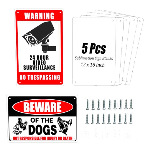 ToBeAce 5 Pcs Sublimation Metal Sign Blanks 12x18 Inch, Aluminum Sublimation Yard Sign Blanks, Sublimation Photo Blanks with Holes Screws DIY Sign Photo for Ourdoor Indoor Garden Yard (Thick 0.45mm)