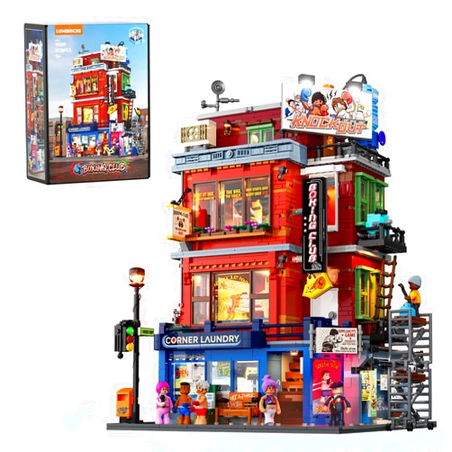 Lumibricks Street Fusion Boxing Club Lighting Building Bricks Set - City Town Modular Playset Collection Display kit with Minifigures 3036 Pcs for Adults & Teens & Life Enthusiasts