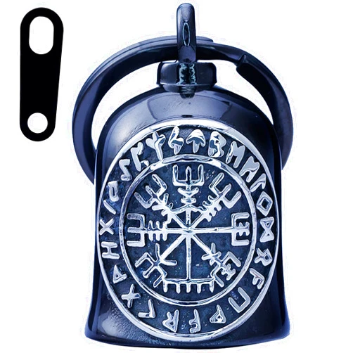 AilRabbit Motorcycle Viking Bell - Motorcycle Angel Bell for Men and Women, Motorcycle Accessories (Black Silver) (Black Silver)