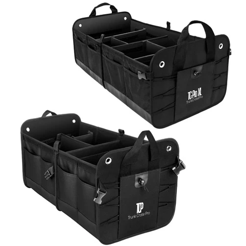 TRUNKCRATEPRO Save 15 per cent off bundle one regular and one Extra Large trunk organizer together