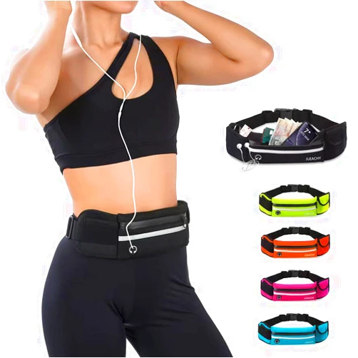 Jueachy Running Belts for Women Waterproof Fanny Pack Running Waist Pouch Phone holder Adjustable Sports Money Belt with Headphone Port