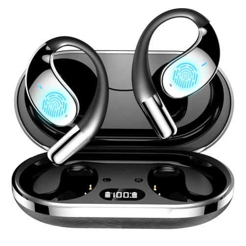 EFOTIML AI Language Translation Earbuds, 150 Languages & Accents Translating Earbuds in Real Time, Adjustable Ear-Hook OWS 3-in-1 Translator Earbuds, Business Learning Meetings Travel, Black