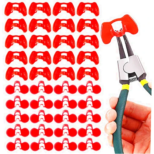 DSSPORT 41 Pieces Pinless Peepers with Pliers Set Chicken Peepers Eye Glasses Pheasant Poultry Blinders Spectacles Anti-Pecking