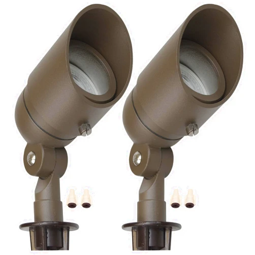 Lumina Lighting® 4W Landscape Lighting 12V Landscape Lights Low Voltage Landscape Spotlights Warm White Waterproof Outdoor Replaceable LED Bulb for Garden, Lawn, Porch, Patio and Yard (Bronze, 2-Pack)