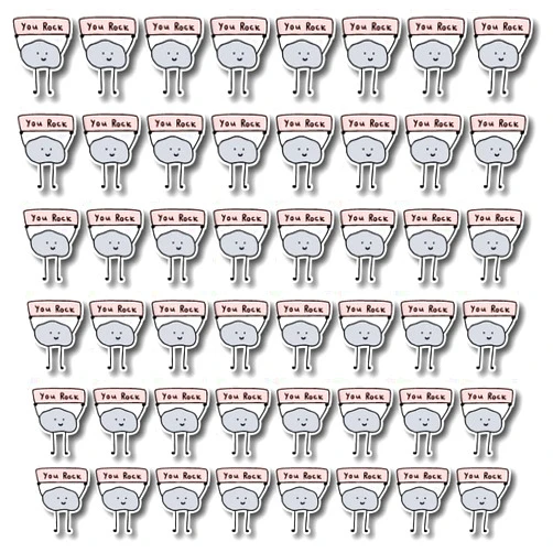 Quality Shop Inc.(Pack of 48) You Rock Cute Funny Meme Stickers. Motivational Vinyl Sticker for Water Bottle Laptop Planner Calender Scrapbooking Crafting. for Women Students Teachers Employees1.5