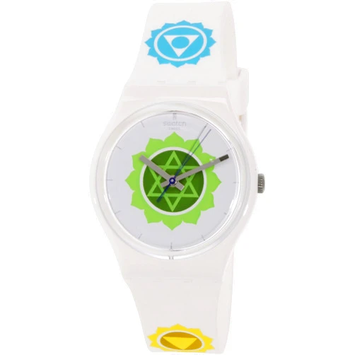 Swatch Breathe White Dial White Plastic Unisex Watch GW172