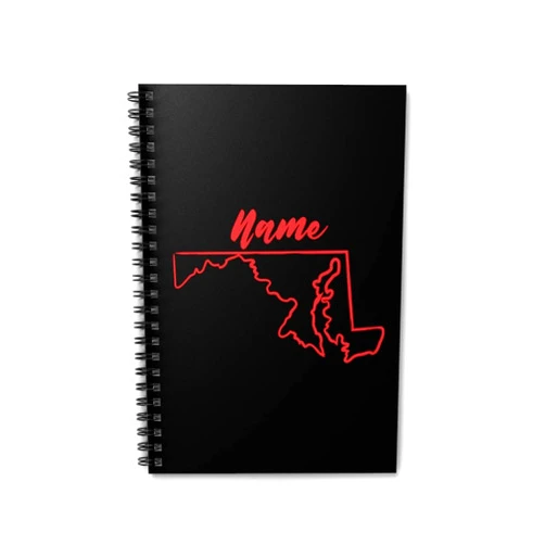 Personalized Corner State Pride Series Custom Personalized Spiral Notebooks - College Park Maryland Edition - Ruled Line Pages with Your Name on the Cover
