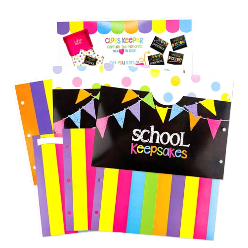 Denise Albright School Memory Scrapbook (3 Sets) Refill Extra Pockets and Photo Pages Kits for Class Keeper® Memory Keepsake Book for Girls