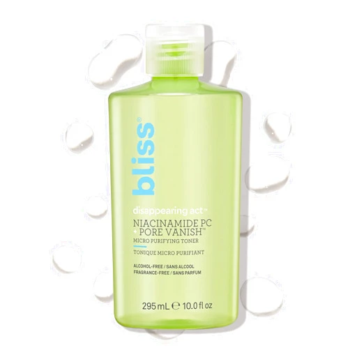 Bliss Disappearing Act Niacinamide Toner - 10 Fl Oz - Pore Vanish Complex - Purifies and Minimizes Pores - Alcohol-Free Face Toner - Clean - Vegan & Cruelty Free
