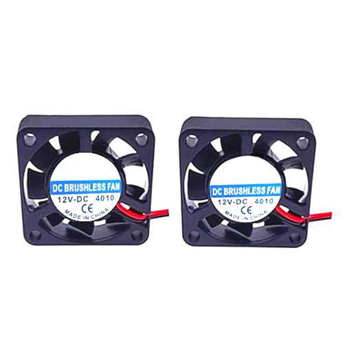 Rirsoasy 2 Pack 40x40x10MM 4010 12V 2Pin DC Cooling Fan Brushless for 3D Pinter Part and Computer Case (12V, 4010)…