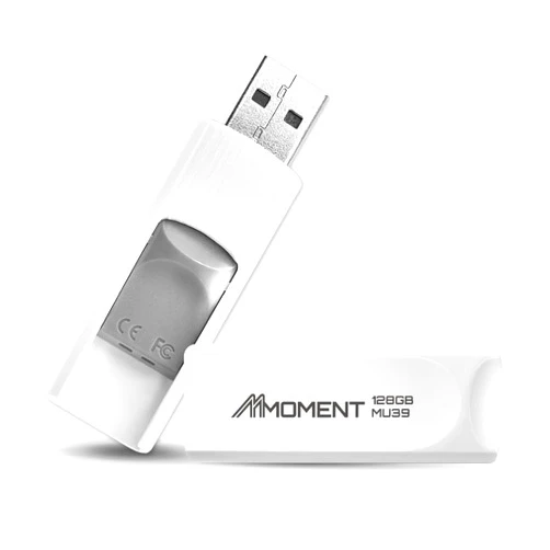 MMOMENT MU39 128GB USB 3.1 Gen1 Flash Drive, Read Speed up to 100MB/s, Retractable Design Thumb Drive