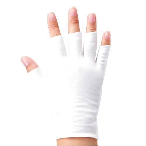 YBEATY 5 Pairs Fingerless Gloves Cotton Half Finger Moisturizing Touchscreen Lotion Glove Soft Comfortable Overnight Dry Hands Glove Eczema Sun Protection Gloves for Driving Adults Spa (White)