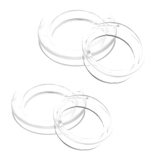 Hariendny 2 PACK 2 Inch Patio Table Umbrella Hole Ring with Cap Set Silicone Hole Couver Plug Transparent Hole Rings Transparent Umbrella Hole Cap Set for Patio Table Garden Beach Table Parasol and Stand Base