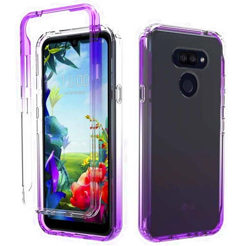 Onyxii Case Compatible with LG Harmony 4 / LG Premier Pro Plus/LG Xpression Plus 3 / LG K41 with Built-in Screen Protector, Full-Body Colorful Gradient Transparency Hybrid Case (Purple)