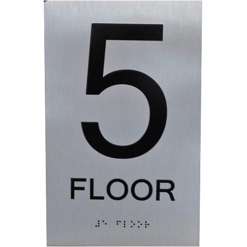 CAADASigns.com 5th Floor SIGN/floor 5 sign (Brush Silver, Aluminium,size 6x9) The sensation line