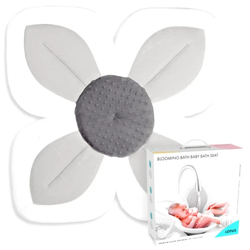 Blooming Bath Baby Bath Seat - Baby Tubs for Newborn Infants to Toddler 0 to 6 Months and Up - Baby Essentials Must Haves - The Original Washer-Safe Flower Seat (Lotus, Gray/Dark Gray)