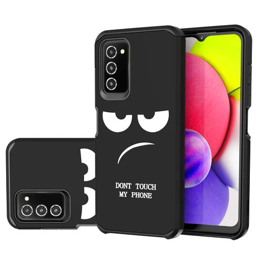 LEEGU for Samsung Galaxy A03s Case, Cute [Don't Touch My Phone] Shockproof Dual Layer Slim Protective Silicone Plastic Cover for Boys Men Kids Phone Case Samsung A03S (US Version) SM-A037U