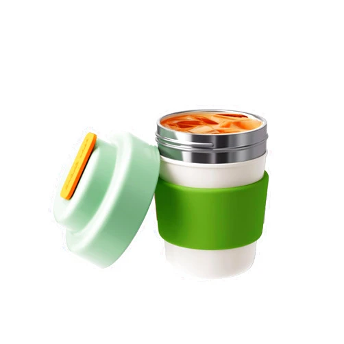 CHAKO LAB Insulated Travel Coffee Mug, Double vacuum wall,Easy to Grip,BPA free,Green lid,14 OZ