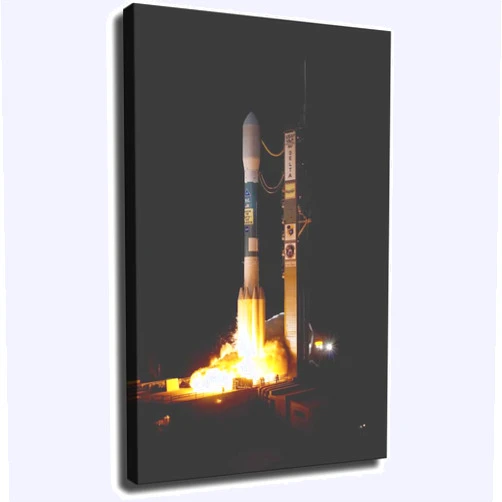 XELVORIX Canvas Wall Art Prints Kepler'S Mission Space Telescope Delta Ii Rocket Launch Poster for Living Room Bedroom Home Office Kitchen Hallway Background Wall Decor Framed (Framed,24x36 inch)